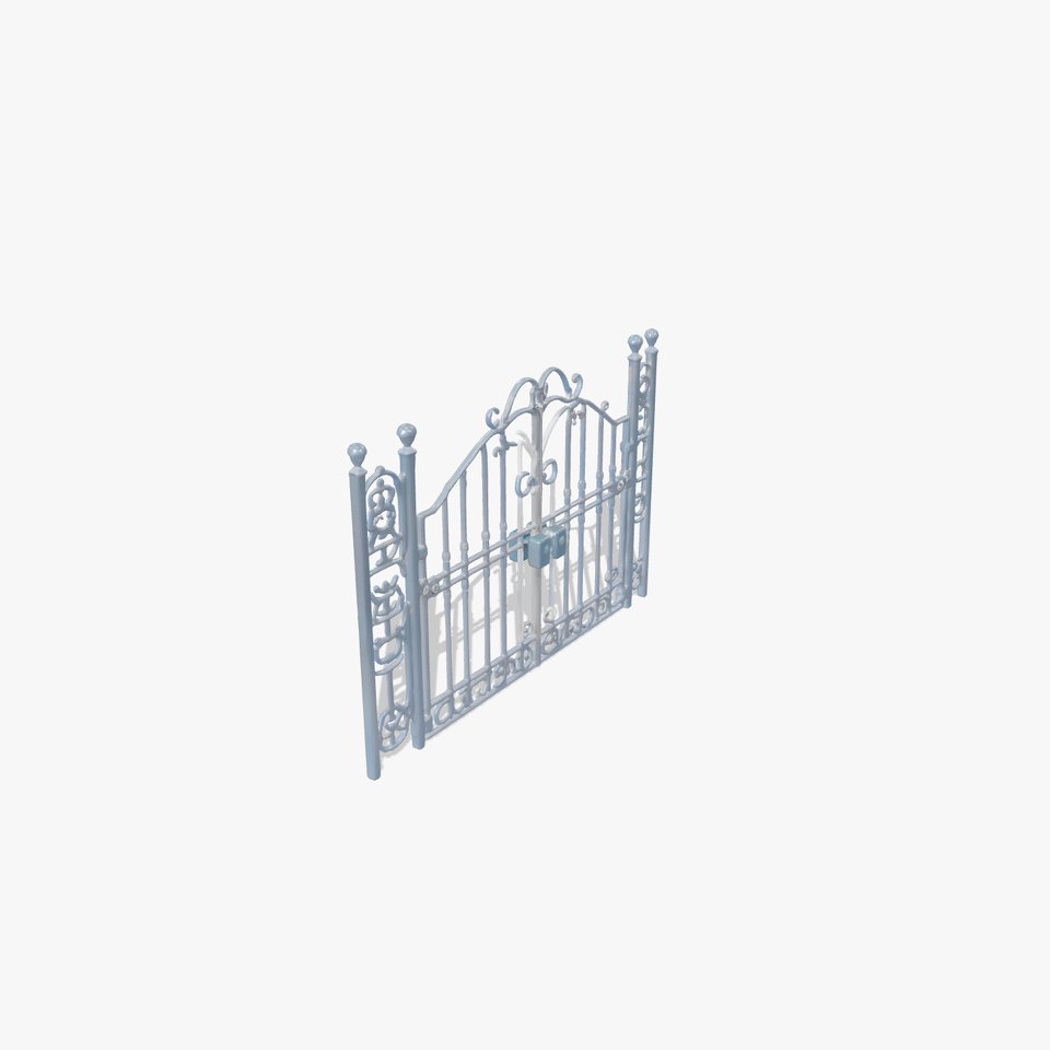 Ornate Wrought Iron Gate Model for Render and Game Use